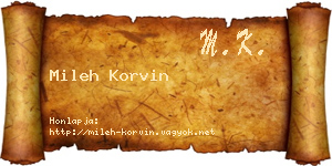 Mileh Korvin névjegykártya